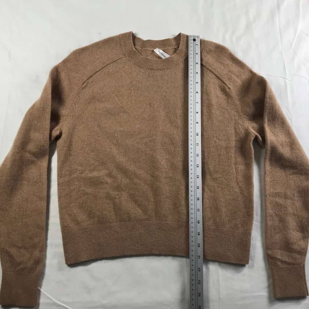 The Group by Babaton 100% Cashmere Crewneck Sweater Camel Brown Medium - Picture 2 of 7